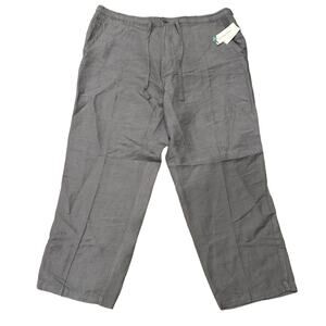 NWT Cubavera Women's Relaxed Linen Blend Drawstring Pant Gray Size 2X